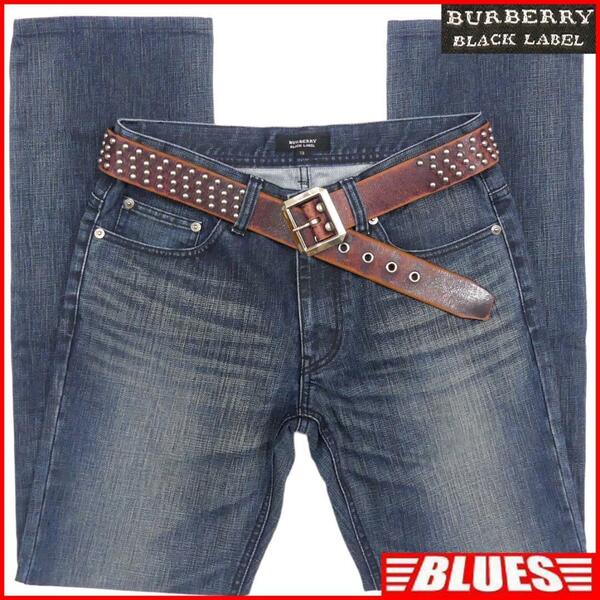 即決★BURBERRY BLACK LABE★W30位 ジーンズ デニム 廃盤 バーバリーブラックレーベル メンズ 73 ノバチェック 三陽商会 ナイト刺繍