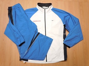 【レア HONDA プリント入り】NIKE ナイキ 薄手 ウインドブレーカー 上下セット L★スポーツウェア トレーニングウェア 古着 ホンダ★a