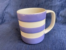 すみれ色　薄紫色　コーニッシュウエア　Cornishware　マグカップ　ストライプ　陶器カップ　コップ　レトロ　英国製　T・G・Green社_画像6