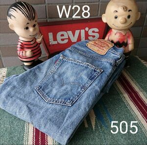 a258 levis リーバイス 505 W28 ダメージ ストレートジーンズ