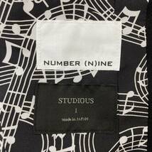 NumberNine × STUDIOUS チェスターコート 音符 総柄 ブラック 1サイズ ナンバーナイン ステュディオス ロング ジャケット archive 2060339_画像4