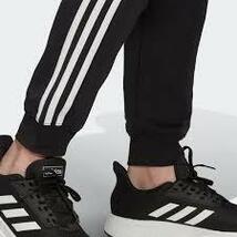 未使用adidasアディダス　130㎝　裏起毛スウェットジョガーパンツ DV1794　黒白　_画像3