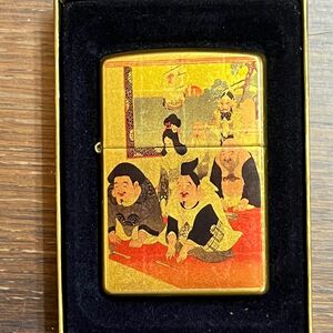 ZIPPO ジッポー ジッポーライター 純金箔張り 蒔絵 七福神 金色 ゴールド