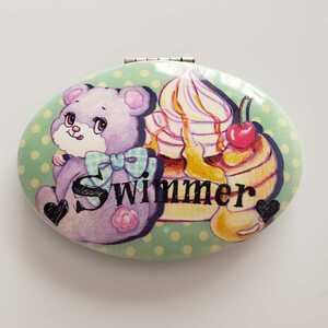 free shipping * anonymity delivery *SWIMMER acid ma- mirror mirror hand-mirror .. lovely dressing up folding cake 
