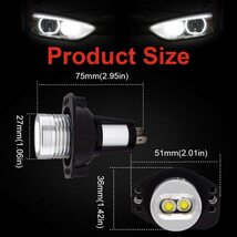 BMW E90 E91 LED イカリング ヘッドライト エンジェルアイ 12W 6000K 純白光 450LM 警告灯キャンセラー内蔵 純正交換 マーカー ホワイト_画像7