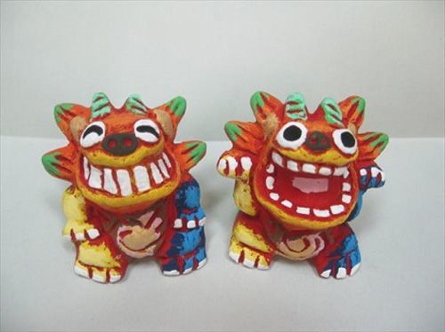 Yonago ware Gaogao Red Shisa S size, Handmade items, interior, miscellaneous goods, ornament, object