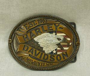 HARLEY-DAVIDSON ハーレーダビットソン バックル 1903 ミルウォーキー U.S.A ベルト アメリカン インテリア アメカジ 金属製