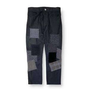 22aw JUNYA WATANABE MAN ウールパッチワークパンツ ジーンズ M ブラック WJ-P021 ジュンヤワタナベマン 店舗受取可