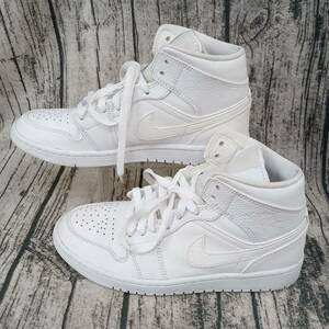 NIKE AIR JORDAN 1 MID ナイキ エア ジョーダン 1 ミッド 554724-130 スニーカー ホワイト 約25cm