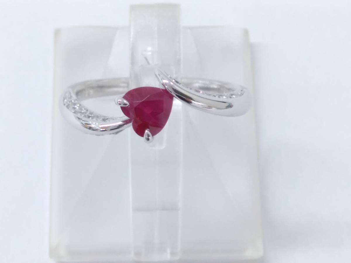 美品】K18WG ルビー R0.517ct ダイヤ FD0.26ct リング pequenoprincipe