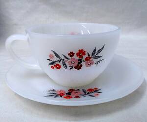 Fire King Fire King p rim rose cup & saucer cup saucer VINTAGE Vintage 