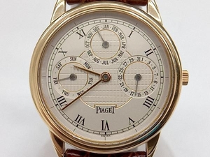 PIAGET Piaget Triple календарь 15959 самозаводящиеся часы автоматический мужские наручные часы 750 печать K18 Gold × Brown магазин квитанция возможно 