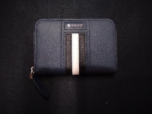 【お値下げしました】 BALLY バリー TIVY LT カードケース ファスナー 小銭入れ付き ネイビー