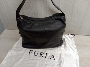 FURLA ワンショルダーバッグ ブラック レザー ハンドバッグ 保存袋付き