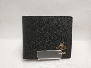 GUCCI グッチ 札カード入れ／ブラック／523664／アニマリエ／ブラック 二折財布 コインケースなし ビー