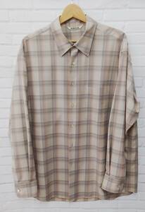 AURALEE / オーラリー / 22AW SUPER LIGHT WOOL CHECK SHIRTS / 長袖シャツ / Lサイズ / ベージュ / ピンク