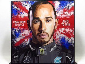 Art hand Auction [Nouveau n°352] Panneau pop art Pilote automobile Lewis Hamilton, Ouvrages d'art, Peinture, Portraits