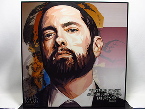 Art hand Auction [Nouveau n°49] Panel pop art Eminem hiphop, Ouvrages d'art, Peinture, Portraits