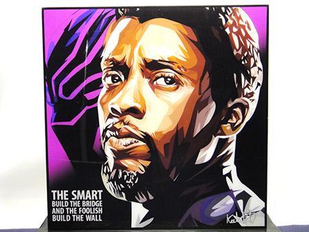 [Nouveau n° 290] Panneau Pop Art Black Panther T'Challa Marvel American Comics, Ouvrages d'art, Peinture, Portraits