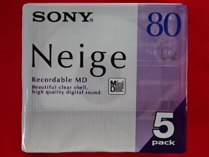 未使用・新品！！録音用ミニディスク「Neige」80分 5PACK SONY ソニー MD MiniDisc
