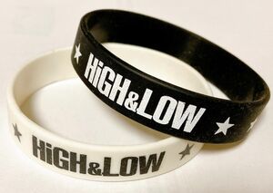 ラバーバンド リストバンド ラババン HiGH&LOW high&low 　黒　白　セットシリコンバンド