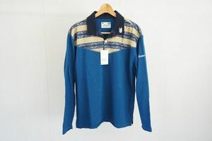 【即決】CANTERBURY カンタベリー メンズ 長袖ポロシャツ タグ付き 青緑系 サイズ:L 【791794】