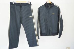 【即決】adidas アディダス メンズ セットアップ ブルゾン パンツ 裏地付き 3本ライン 黒/金 サイズ：上M/下S 【790904】