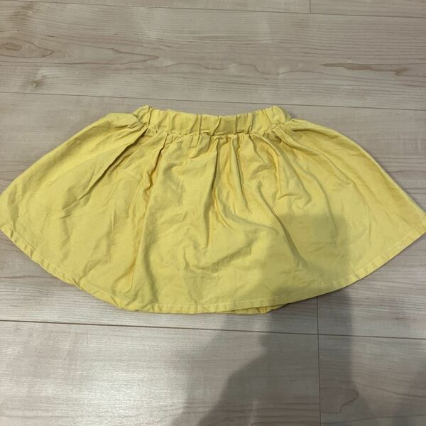 新品 未使用 90サイズ 90 女の子 パンツ スカート ズボン スカート風パンツ イエロー 黄色 BREEZE ブリーズ ショートパンツ