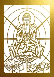  порез .. изображение Будды лотос цветок есть 