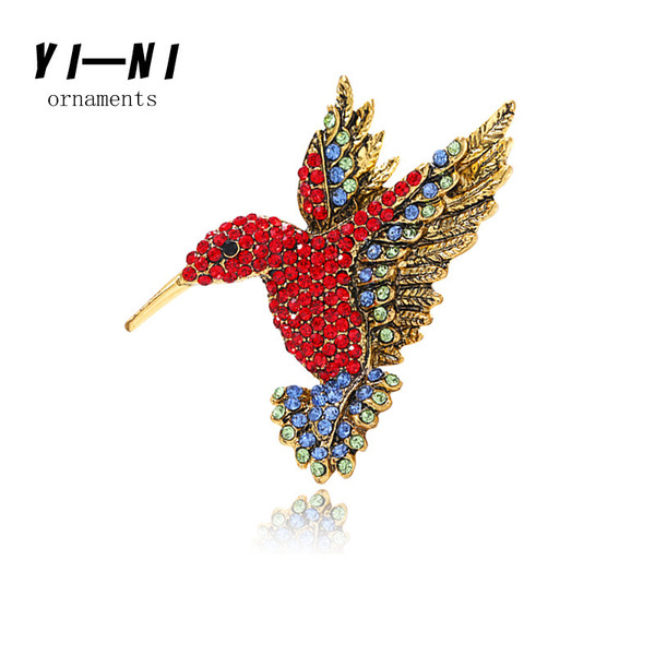 [HS-xz-43] 新品 アクセサリー 飾り　赤 ツバメ　レッド　鳥 　バチカン付き　ネックレスペンダント兼用　ブローチ 