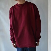 CAMIEL FORTGENS カミエル フォートヘンス long crew sweater カットオフスウェット P/N 07.04.01 M WINE RED プルオーバー トップス g8498_画像8