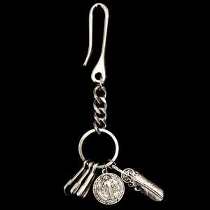  латунь & нержавеющая сталь перо & монета есть оригинал брелок для ключа цепочка для ключей 