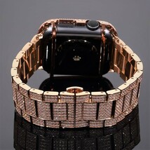 アップルウォッチ 7/8 Apple watch 本格フルカスタム コンプリートセット ローズゴールド 【40mm】CZダイヤ（キュービックジルコニア）_画像2