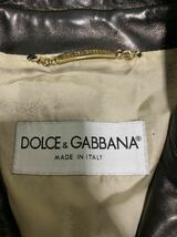 ■ DOLCE & GABBANA ドルチェアンドガッバーナ ■ 上質 本革 レザー 飾りステッチ 4釦 ブレザー ジャケット ブラック 46_画像4