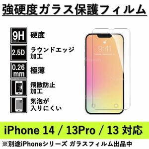 iPhone 14 / iPhone 13Pro / iPhone 13対応 強硬度ガラス保護フィルム