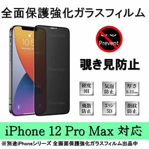 iPhone12ProMax 覗き見防止全面保護強化ガラスフィルム