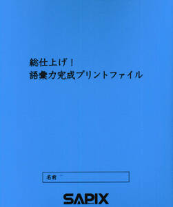最新版！未使用！サピックス ファイル付き 2022-2023 配布 語彙力完成プリント 完全版 ６年 ★SS 中学受験 kon SS特訓冬期講習正月特訓