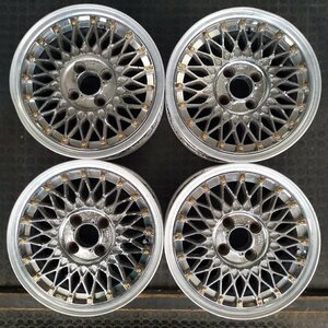 管理番号：W11-78【4本価格】【14x6J 4x100 ET+38 ハブ60】weds ALBINO・旧車等・日本製・直接引取可能