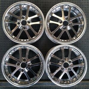 管理番号：W11-114【4本価格】【15x5.5J 4x100 ET+45 ハブ65】weds kranze LXZ・コンパクトカー等・日本製・直接引取可能の画像1