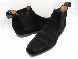 HH美品 【Lloyd Footwear ロイドフットウエア】 クロケット製 スエード サイドゴアブーツ 紳士靴 (メンズ) size8 ブラック ◎15MZA1981◎