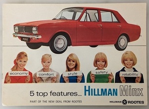 ヒルマンミンクス　車体カタログ　HILLMAN Minx ROOTES Printed in England　レトロ　旧車　古本・即決・送料無料　管理№ 5002 ⑤