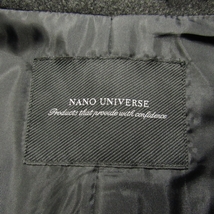 新品同様 ナノユニバース NANO UNIVERSE メンズ チェスターコート M 秋冬 チャコールグレー ウール混 メルトン フラノ 本切羽_画像3