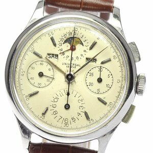* with translation [Universal Geneve] universal june-btoli Compaq s chronograph Vintage ref.22543 self-winding watch men's _666596