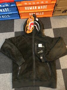 A BATHING APE TIGER SHARK BOA HOODIE シャークパーカー ボア SIZE XL