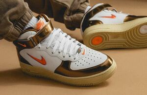 生産終了 26.5cm US8.5 NIKE AIR FORCE 1 MID QS WHITE ALE BROWN ORANGE 白 茶 エアフォースワン ミッド エール ブラウン low DH5623-100