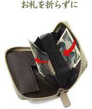 ミニ財布 大容量 本革 小銭入れ カードケース box型 蛇腹式 薄型 スキミング防止_画像3
