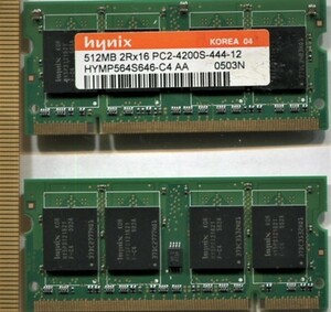 [Hynix]512MB-2Rx16 PC2-4200S SODIMM=2 sheets set ( total 1GB)