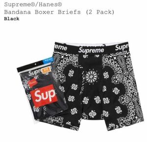 新品未開封 Supreme Hanes Bandana Boxer Briefs Black ブリーフ 黒 パンツ