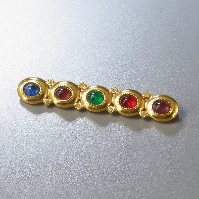 SALE ジバンシー ヴィンテージ 大ぶり ブローチ ビジュー ライン