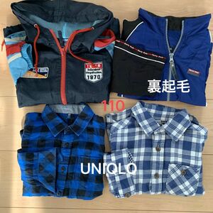 UNIQLOシャツ、ウインドブレーカー　110